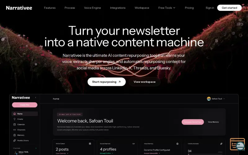 Screenshot of Narrativee
