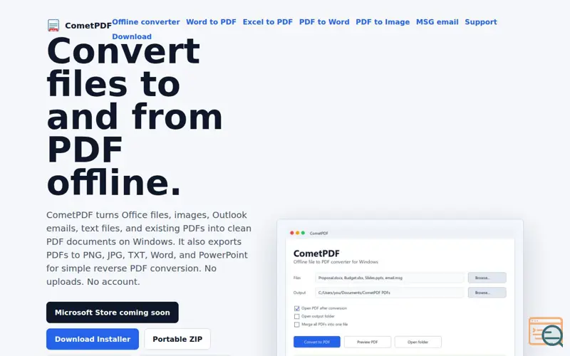 Screenshot of CometPDF