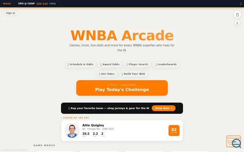 Screenshot of Games