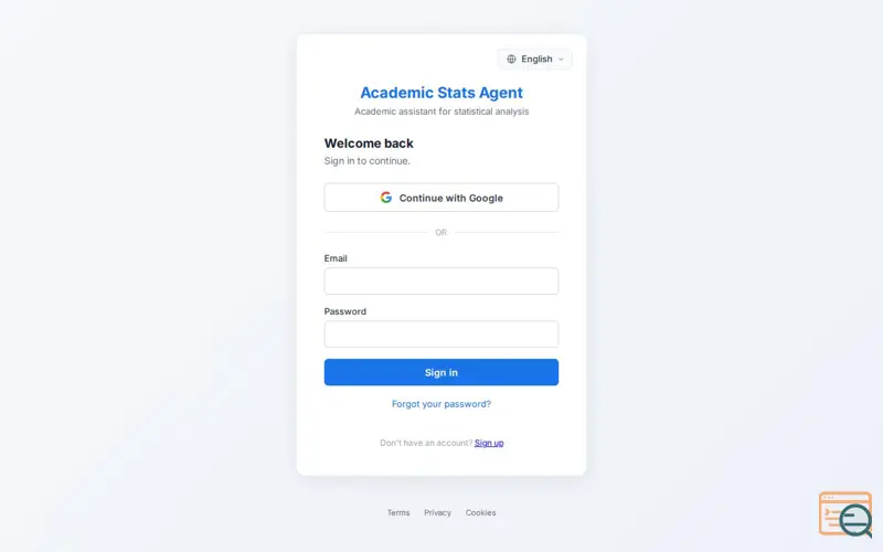 Screenshot of Academic Stats Agent