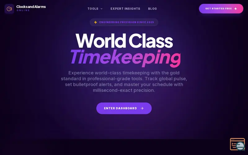 Screenshot of Free clocks, timers & shared alarms.