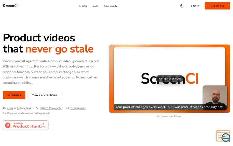 Screenshot of ScreenCI