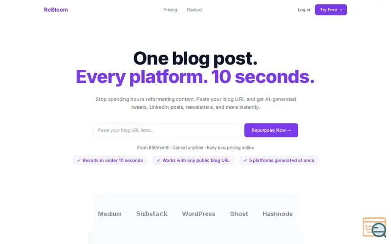 Screenshot of ReBloom