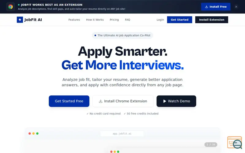 Screenshot of JobFit AI - Resume Tailoring & Scoring