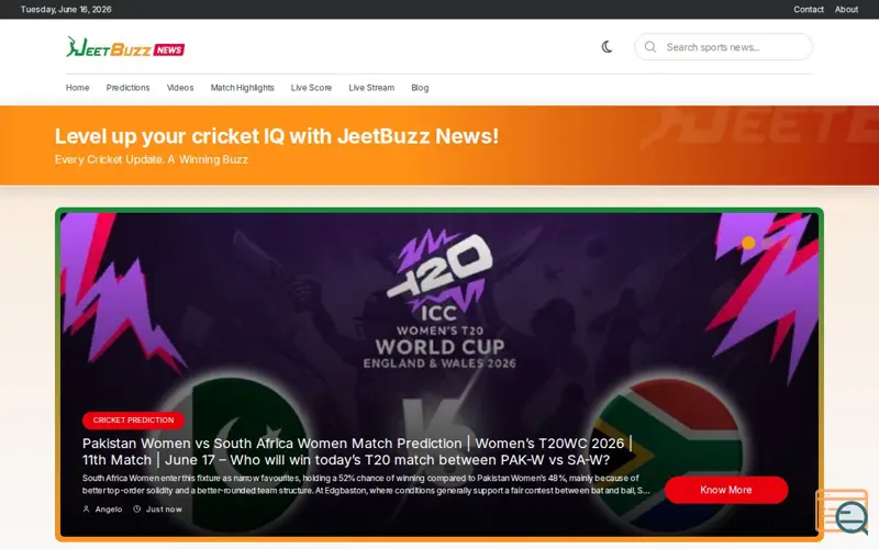 Screenshot of JeetBuzz News