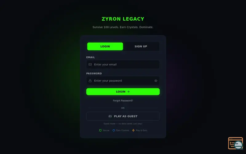 Screenshot of zyron legacy