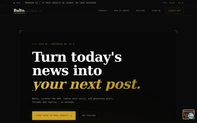 Screenshot of Balto. Build