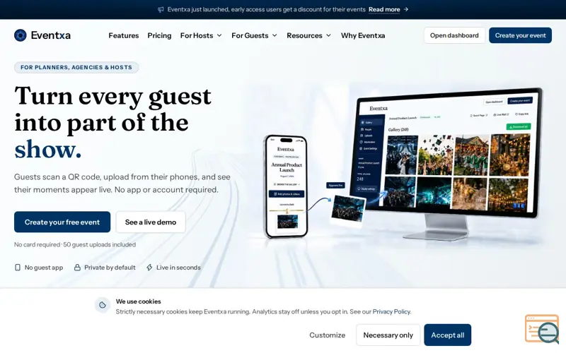 Screenshot of Eventxa