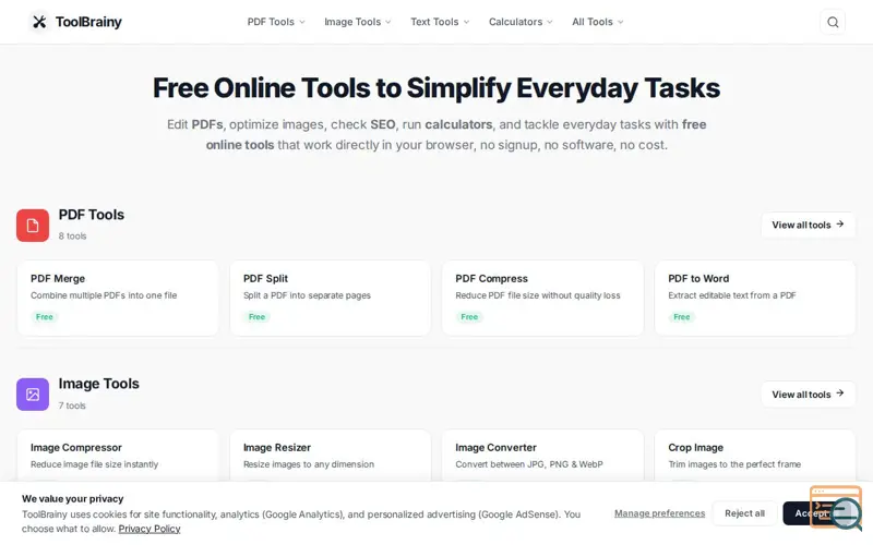 Screenshot of ToolBrainy