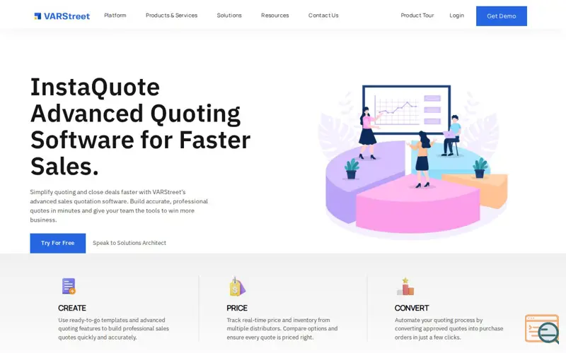 Screenshot of VARStreet InstaQuote, a launch using SiteGround