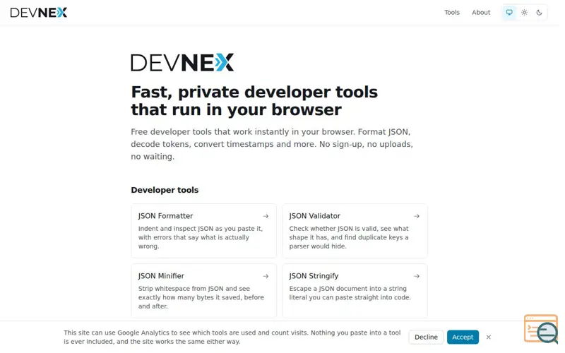 Screenshot of DevNex