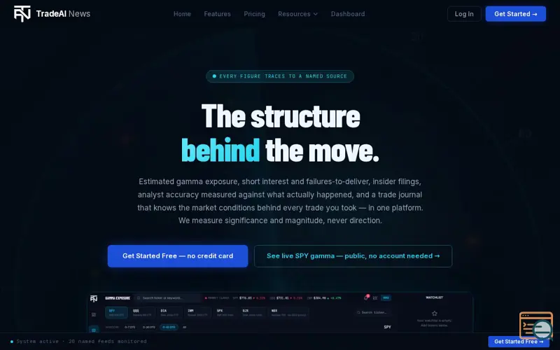 Screenshot of TradeAI News