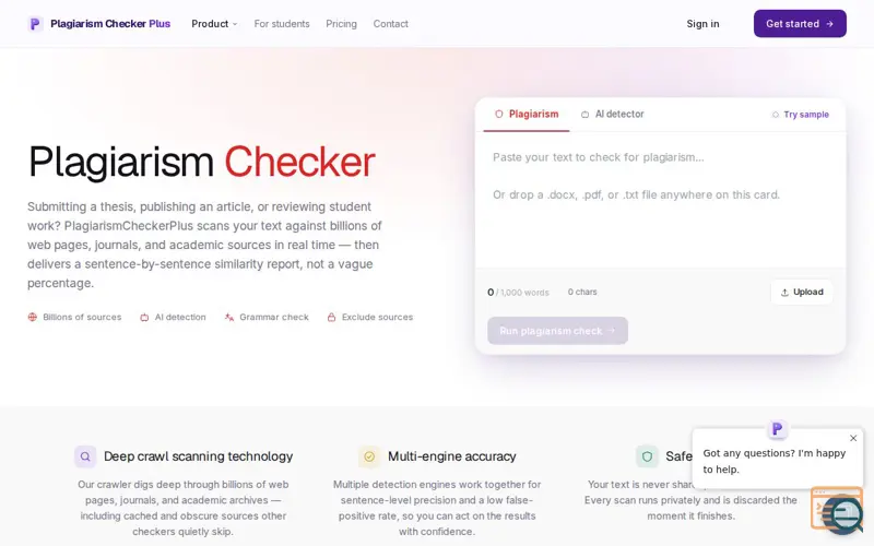 Screenshot of Plagiarism Checker Plus