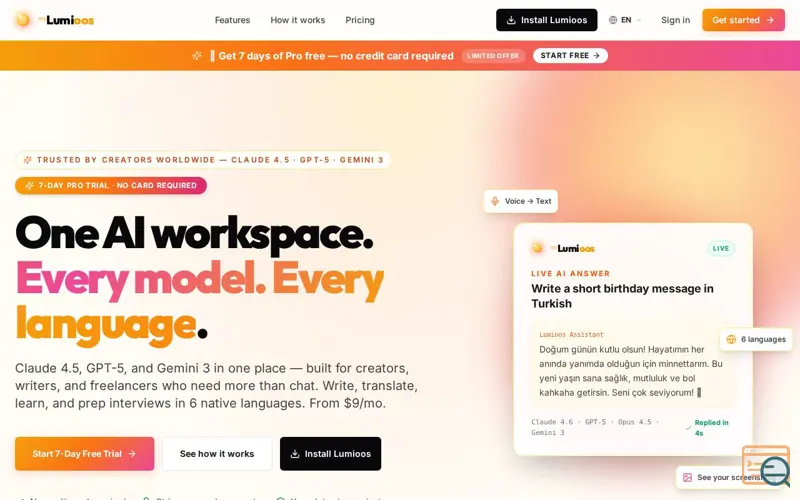 Screenshot of MyLumioos