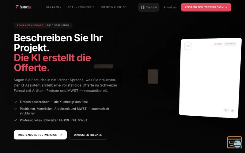 Screenshot of Facturisa