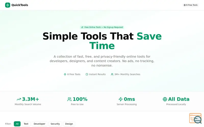 Screenshot of QuickTools