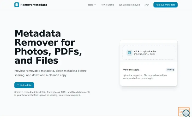 Screenshot of RemoveMetadata
