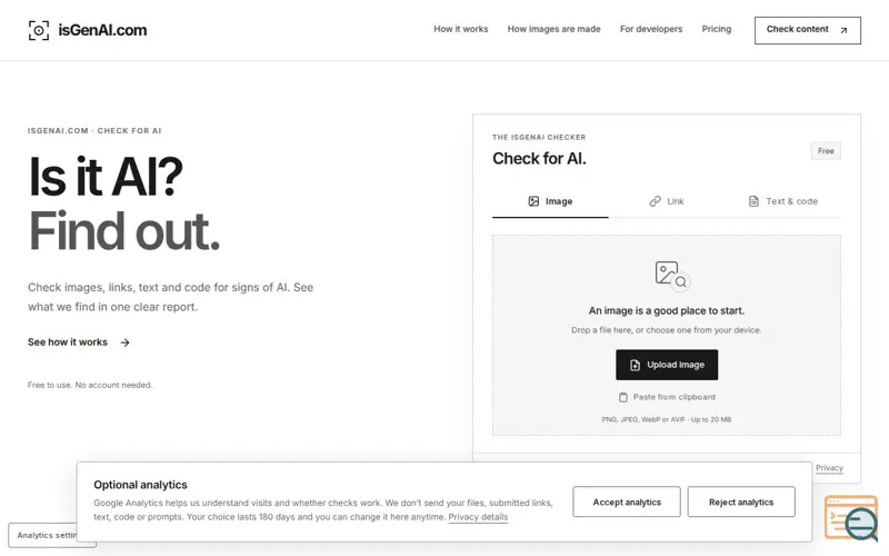 Screenshot of isGenAI, a launch using NamePros
