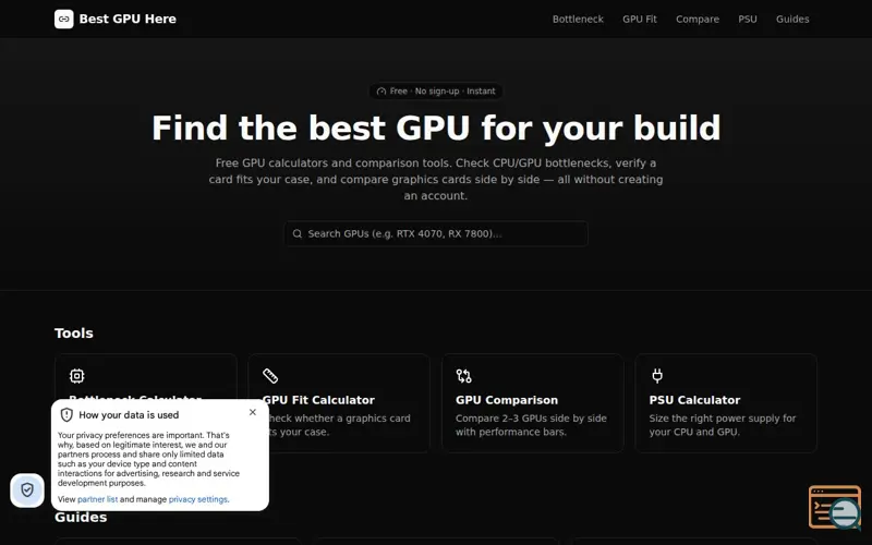 Screenshot of Best GPU Here