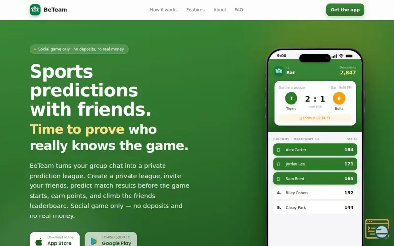 Screenshot of BeTeam