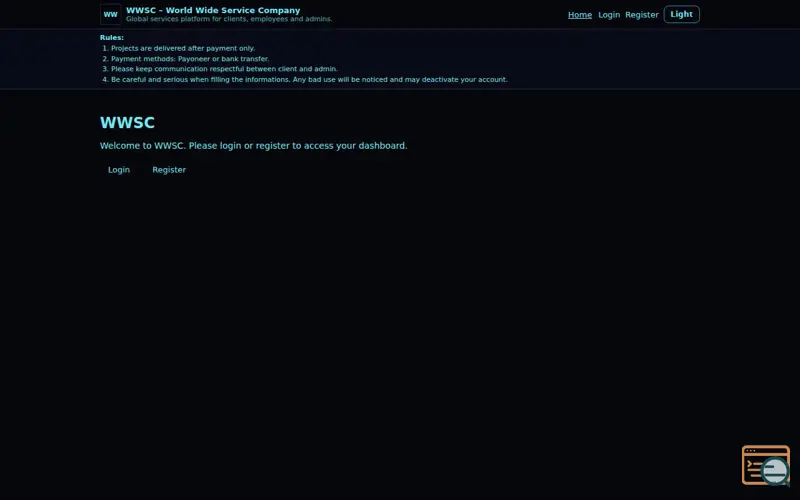 Screenshot of WWSC-compamy