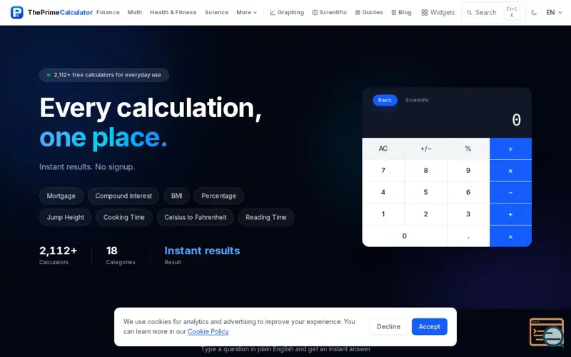 Screenshot of ThePrimeCalculator