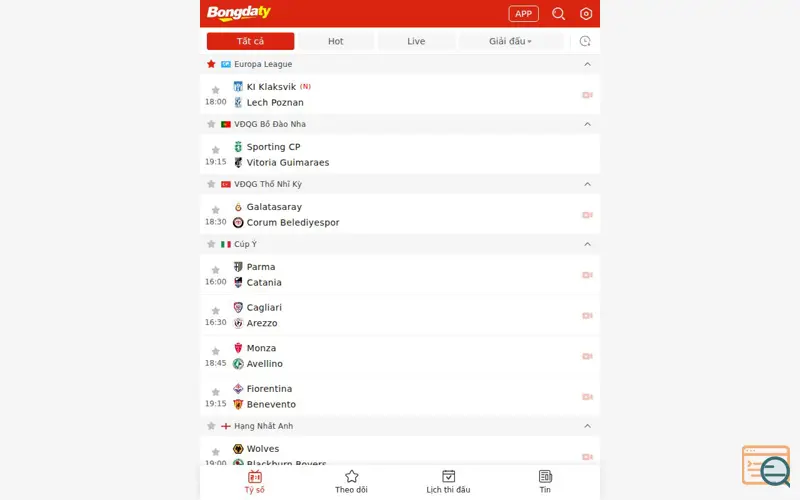 Screenshot of Bongdaty