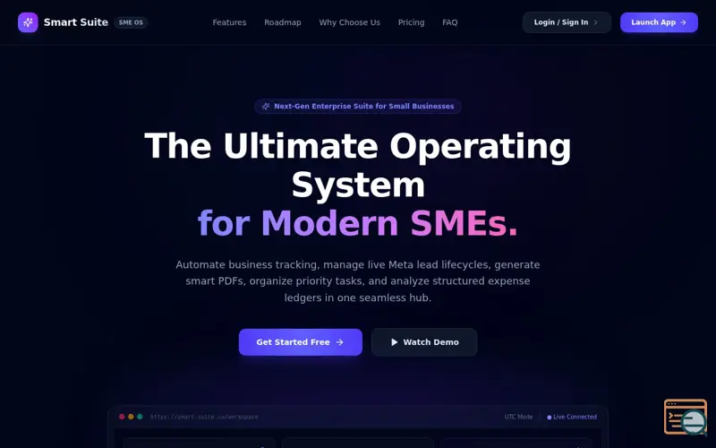 Screenshot of SME Smart Suite