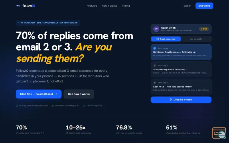Screenshot of FollowIQ
