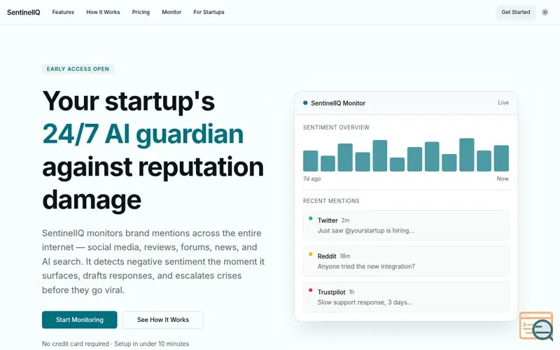 Screenshot of SentinelIQ