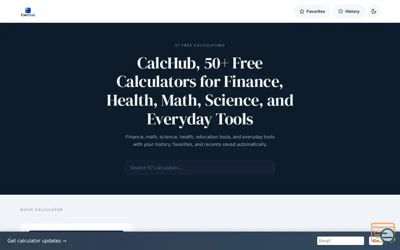 Screenshot of CalcHub 