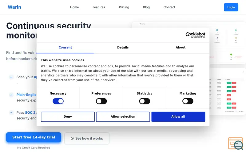 Screenshot of Warin