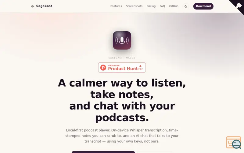 Screenshot of SageCast