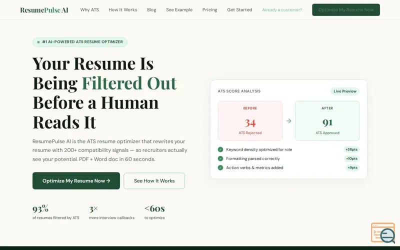 Screenshot of ResumePulse AI