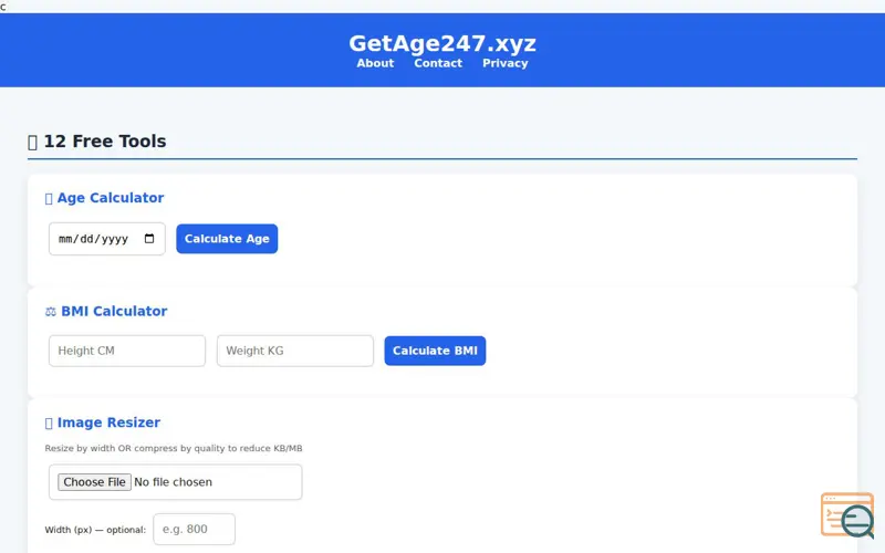 Screenshot of GetAge247
