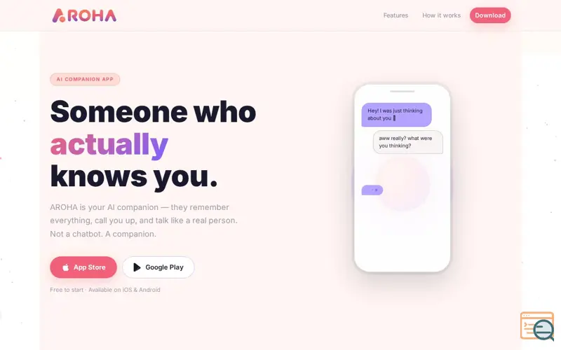 Screenshot of AROHA