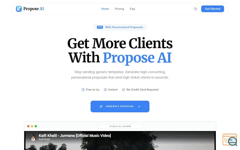 Screenshot of Proposer Pro