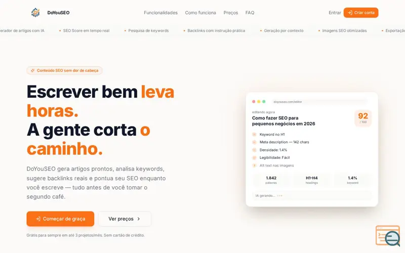 Screenshot of DoYouSEO