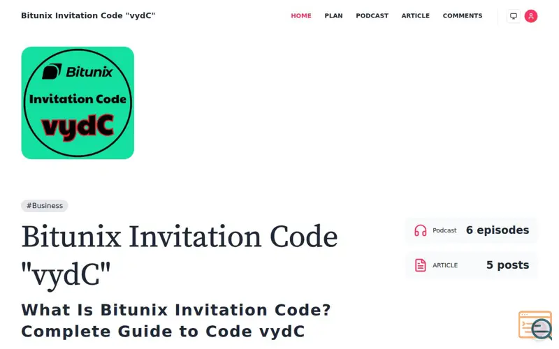Screenshot of Bitunix Invitation Code