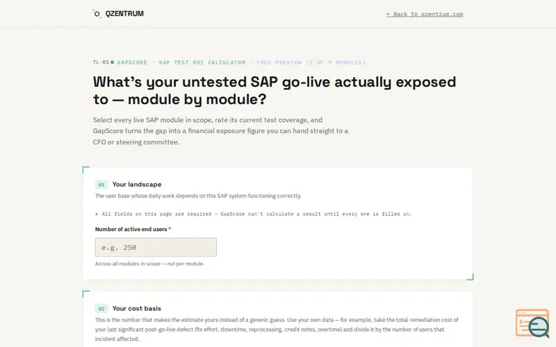 Screenshot of GapScore