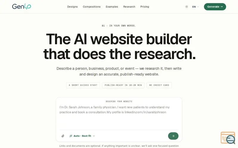 Screenshot of GenLP