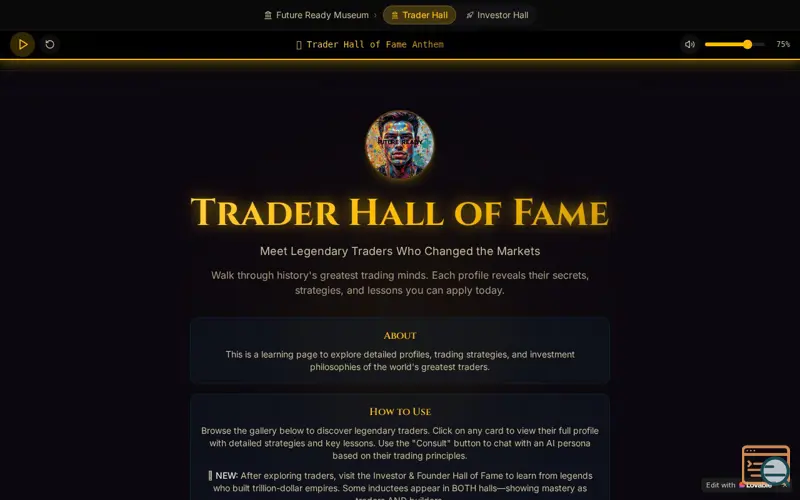 Screenshot of Trader Hall of Fame