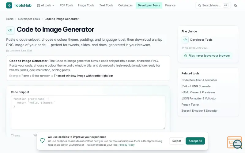 Screenshot of ToolsHub