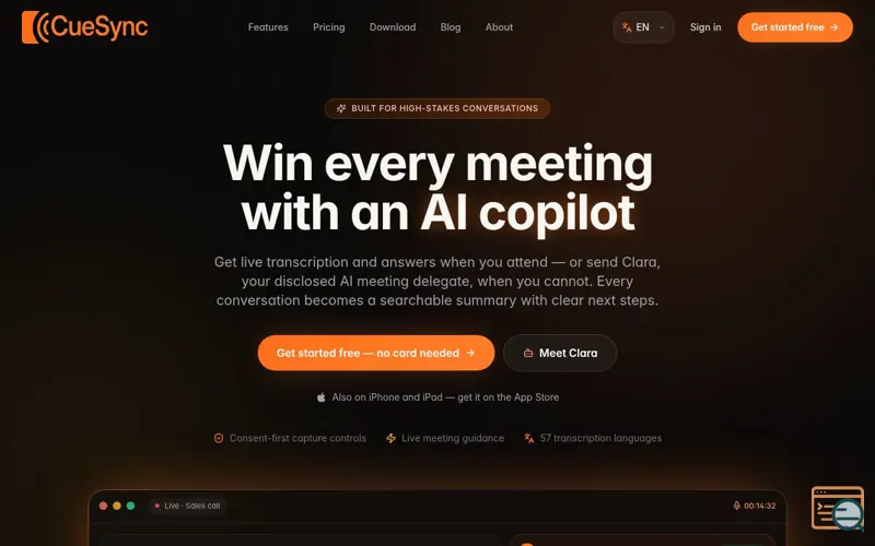 Screenshot of CueSync