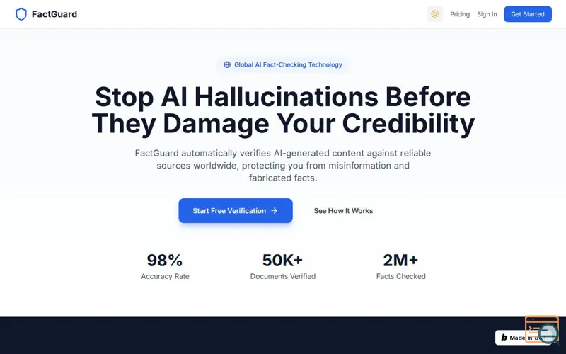 Screenshot of FactGuard