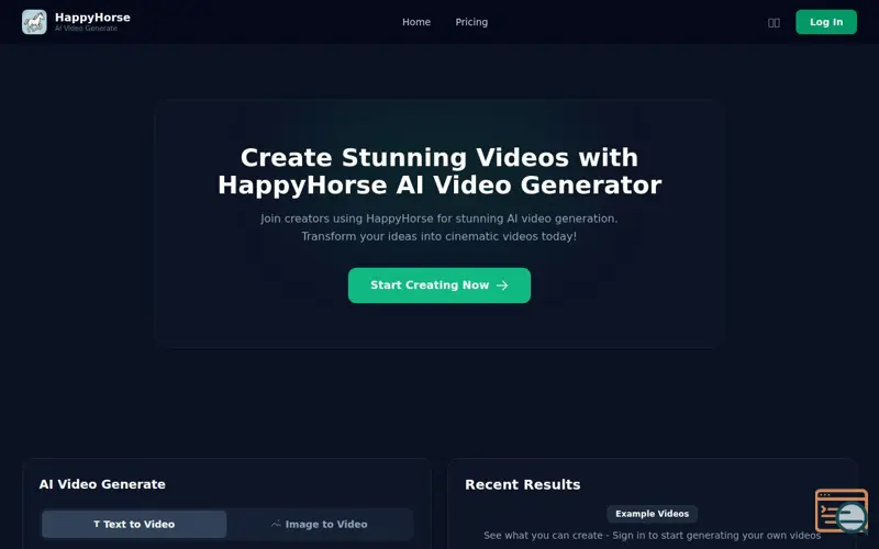 Screenshot of HappyHorse
