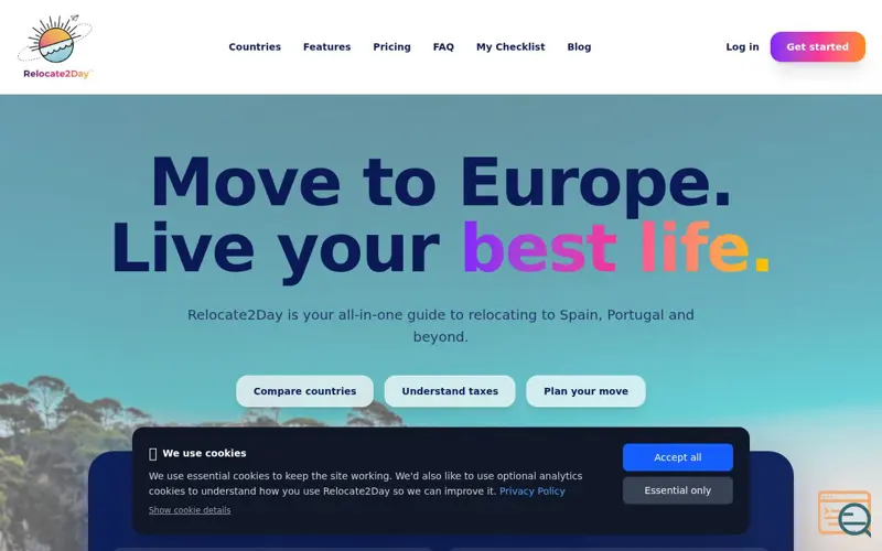 Screenshot of Relocate2Day