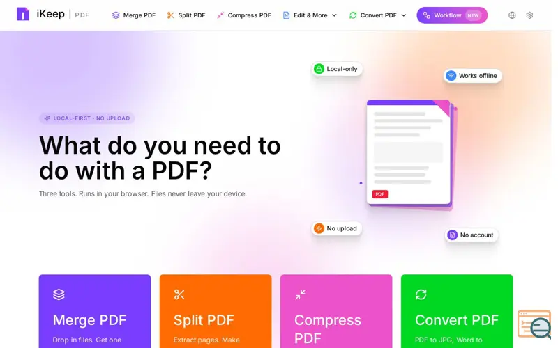 Screenshot of iKeepPDF