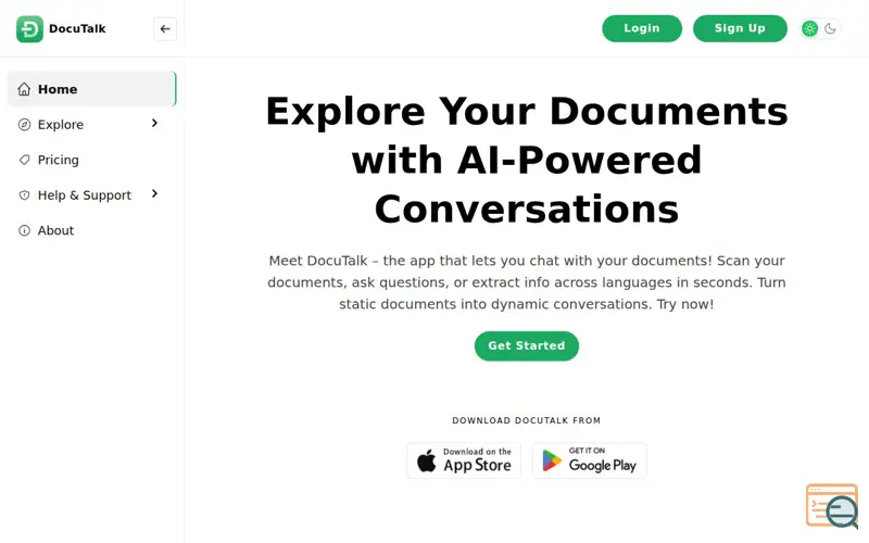 Screenshot of DocuTalk