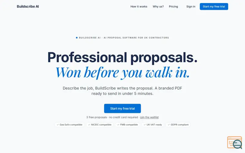 Screenshot of Buildscribe AI